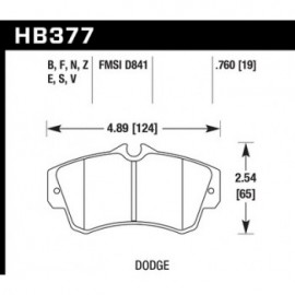 HAWK HB377S.760 brake pad set - HT-10 type (19 mm)