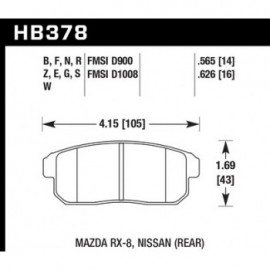 HAWK HB378E.565 brake pad set - Blue 9012 type (14 mm)