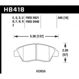 HAWK HB418E.646 brake pad set - Blue 9012 type (17 mm)