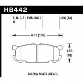 HAWK HB442S.496 brake pad set - HT-10 type (13 mm)