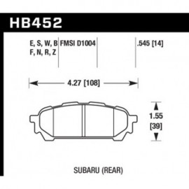 HAWK HB452E.545 brake pad set - Blue 9012 type (14 mm)