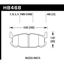 HAWK HB468E.492 brake pad set - Blue 9012 type (13 mm)