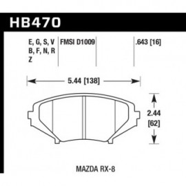 HAWK HB470G.643 brake pad set - DTC-60 type (16 mm)