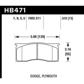 HAWK HB471U.510 brake pad set - DTC-70 type (13 mm)