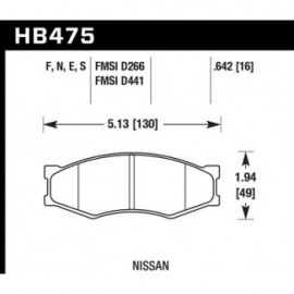 HAWK HB475E.642 brake pad set - Blue 9012 type (16 mm)