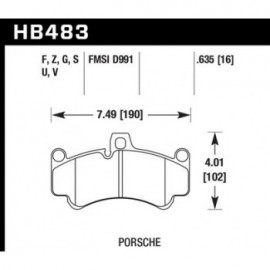 HAWK HB483G.635 brake pad set - DTC-60 type (16 mm)