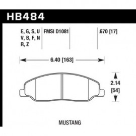 HAWK HB484U.670 brake pad set - DTC-70 type (17 mm)