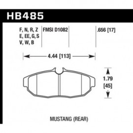 HAWK HB485S.656 brake pad set - HT-10 type (17 mm)