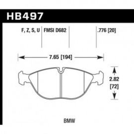 HAWK HB497U.776 brake pad set - DTC-70 type (20 mm)