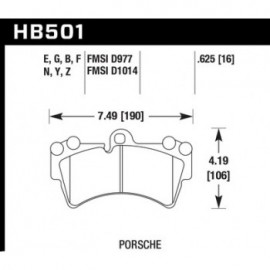 HAWK HB501G.625 brake pad set - DTC-60 type (16 mm)