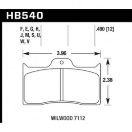 HAWK HB540G.490 brake pad set - DTC-60 type (12 mm)