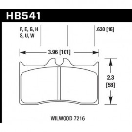 HAWK HB541G.630 brake pad set - DTC-60 type (16 mm)