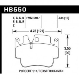 HAWK HB550U.634 brake pad set - DTC-70 type (16 mm)