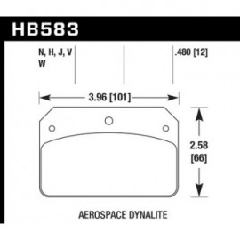 HAWK HB583J.480 brake pad set - DR-97 type (12 mm)
