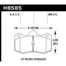 HAWK HB585U.660 brake pad set - DTC-70 type (17 mm)