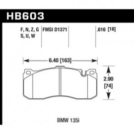 HAWK HB603S.616 brake pad set - HT-10 type (16 mm)