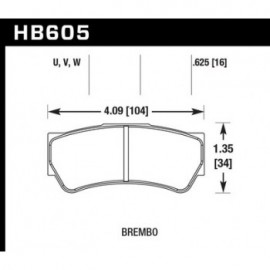 HAWK HB605W.625 brake pad set - DTC-30 type (16 mm)