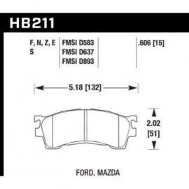 HAWK HB211F.606 brake pad set - HPS type