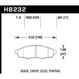 HAWK HB232F.681 brake pad set - HPS type
