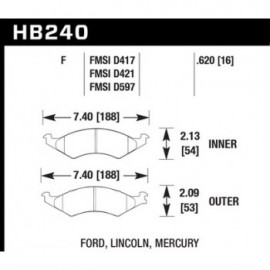 HAWK HB240F.620 brake pad set - HPS type