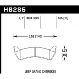 HAWK HB285F.595 brake pad set - HPS type