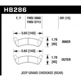 HAWK HB286F.591 brake pad set - HPS type