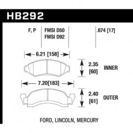 HAWK HB292F.674 brake pad set - HPS type