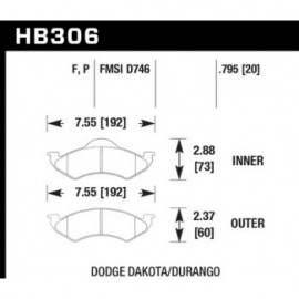 HAWK HB306F.795 brake pad set - HPS type