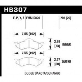 HAWK HB307F.795 brake pad set - HPS type