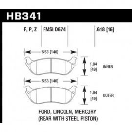 HAWK HB341F.618 brake pad set - HPS type