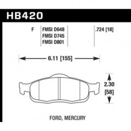 HAWK HB420F.724 brake pad set - HPS type