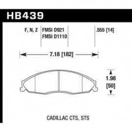 HAWK HB439F.555 brake pad set - HPS type