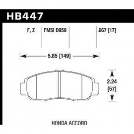 HAWK HB447F.667 brake pad set - HPS type