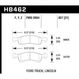 HAWK HB462F.827 brake pad set - HPS type