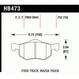 HAWK HB473F.752 brake pad set - HPS type