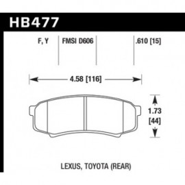 HAWK HB477F.610 brake pad set - HPS type
