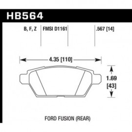 HAWK HB564F.567 brake pad set - HPS type