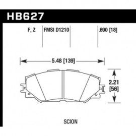 HAWK HB627F.690 brake pad set - HPS type