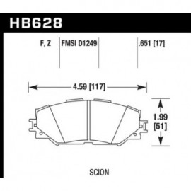 HAWK HB628F.651 brake pad set - HPS type