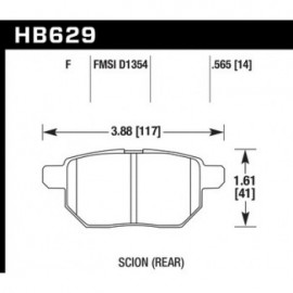 HAWK HB629F.565 brake pad set - HPS type