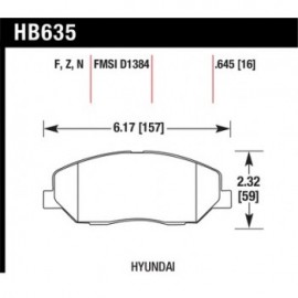 HAWK HB635F.645 brake pad set - HPS type