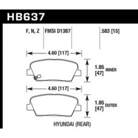 HAWK HB637F.583 brake pad set - HPS type