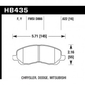 HAWK HB435Y.622 brake pad set - LTS type