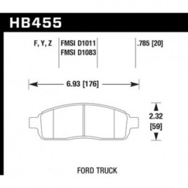 HAWK HB455Y.785 brake pad set - LTS type