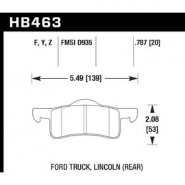 HAWK HB463Y.787 brake pad set - LTS type