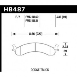 HAWK HB487Y.733 brake pad set - LTS type