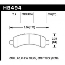 HAWK HB494Y.670 brake pad set - LTS type