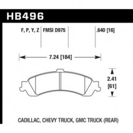 HAWK HB496Y.640 brake pad set - LTS type