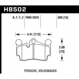 HAWK HB502Y.606 brake pad set - LTS type