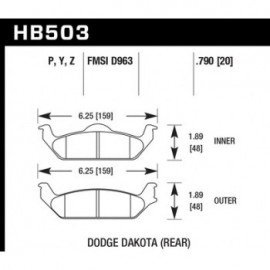 HAWK HB503Y.790 brake pad set - LTS type
